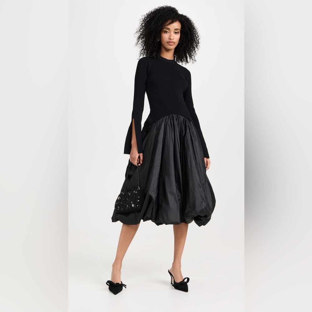 SIMKHAI KENLIE BLACK BUBBLE DRESS